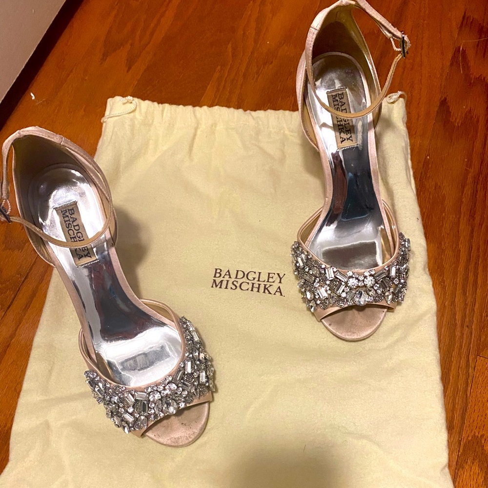 Badgley Mischka beaded wedges